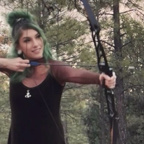 Sabrina Starr doing archery